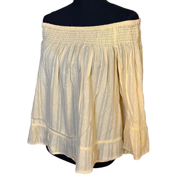 CATO Women’s Light Yellow Off The Shoulder Bell Sleeve Blouse Plus Sz 18/20W - Picture 2 of 6